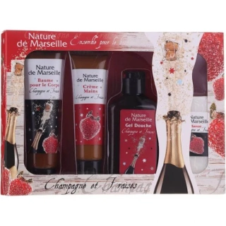 Dárkový kosmetická sada Nature De Marseille - Jahody a šampaňské