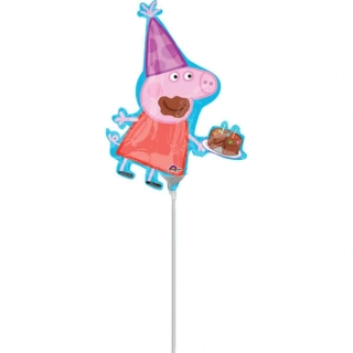 Fóliový balonek MINI Prasátko Peppa s dortem 33 cm