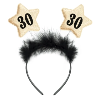 Čelenka s hvězdami 30. narozeniny - černá