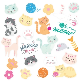 Dětské dočasné tetování Kočičky 23 ks