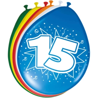 Latexové balonky číslo 15 - 30cm 8 ks