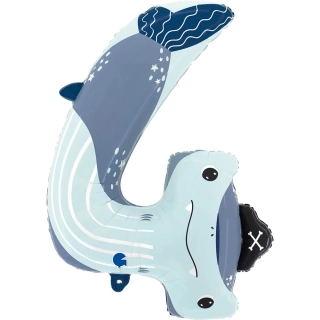 Foliová číslice - Puppyloons 4 žralok - 86 cm