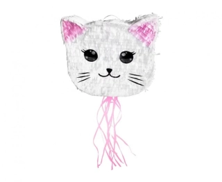 Piňata bílá kočička 35 x 7,5 x 27 cm