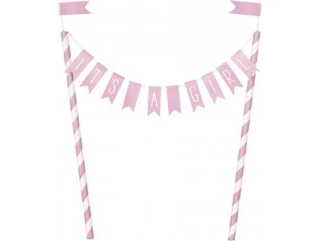 Zápich na dort It's a girl růžový