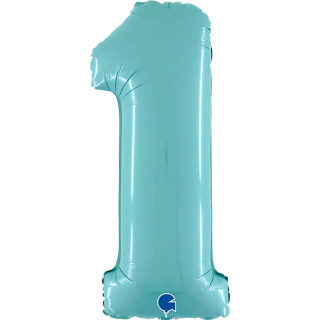 Foliová číslice - pastelově modrá 1 - 66 cm