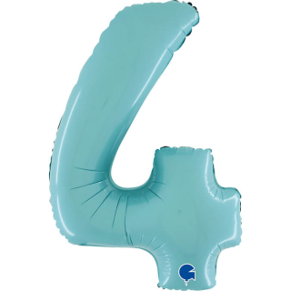 Foliová číslice - pastelově modrá 4 - 66 cm