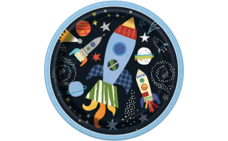 Papírové talíře Vesmír rakety 23 cm 8 ks