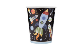 Papírové kelímky Vesmír rakety 270 ml 8 ks