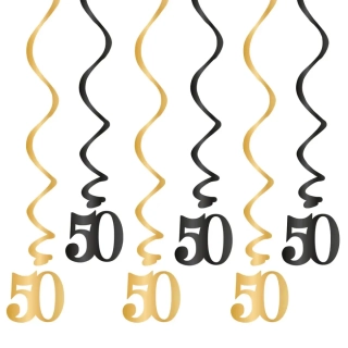 Závěsné narozeninové spirály 50. narozeniny