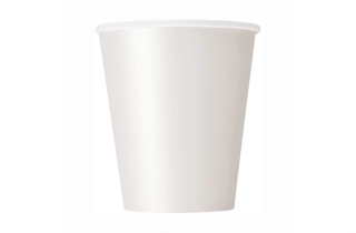Papírové kelímky bílé 270 ml - 8 ks