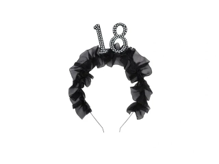 Čelenka s volánky 18. narozeniny - černá
