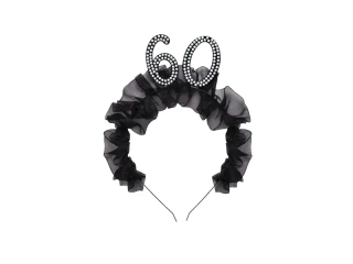 Čelenka s volánky 60. narozeniny - černá