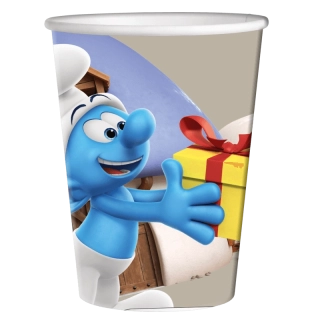 Papírové kelímky Šmoulové 250ml - 8ks