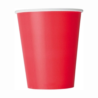 Papírové party kelímky červené 8 ks