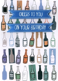 Narozeninové přání lahve Cheers to you on your birthday
