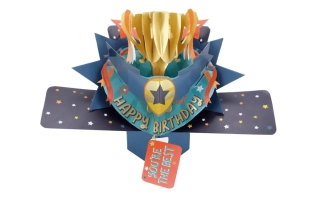 Narozeninové 3D přání Pop Up trofej
