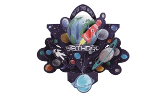 Narozeninové 3D přání Pop Up vesmír