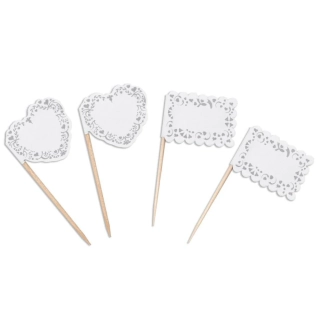 Svatební napichovátka vintage krajka 20 ks