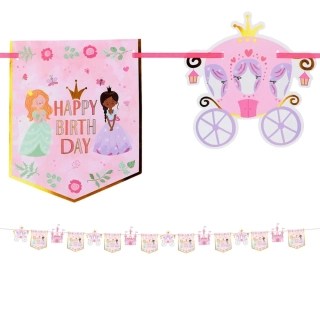 Vlaječková girlanda Princeznovský den 6m