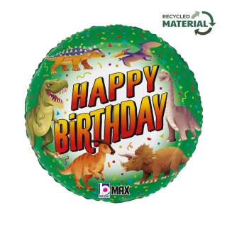 Foliový balonek Happy Birthday dinosaurus 46 cm
