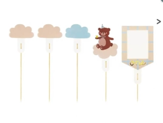 Dekorace na dort Medvídek 5 ks