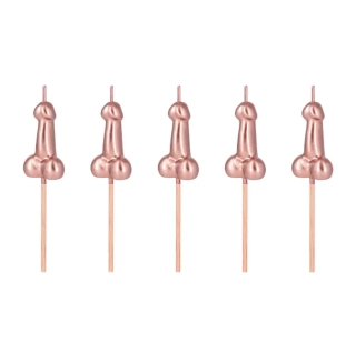 Dortové svíčky penis rosegold 5 ks
