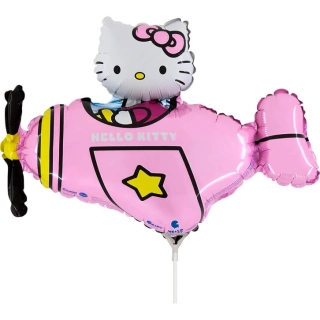 Fóliový balónek MINI Hello Kitty - letadlo 35cm