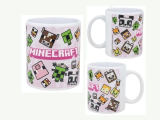 Hrnek Minecraft růžový - keramický