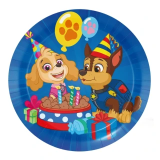 Papírové talířky Tlapková patrola Birthday 18 cm - 8 ks