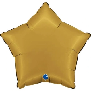 Foliový balonek hvězda saténově zlatá 46 cm