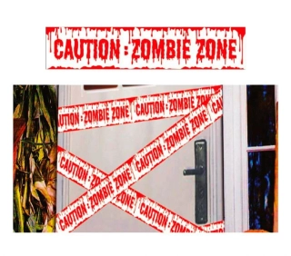 Dekorace na Halloween - bezpečnostní páska Caution: Zombie Zone 6 m