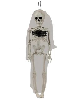Závěsná halloweenská dekorace kostra - mrtvá nevěsta - 43 cm