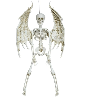 Závěsná halloweenská dekorace kostra s křídly 40 cm