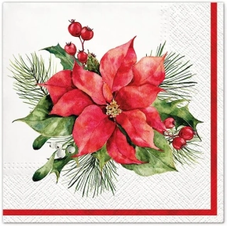 Papírové ubrousky Vánoční hvězda třívrstvé 33 x 33 cm 20 ks