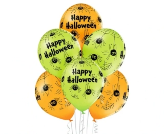 Latexové balónky pavouk Happy Halloween 30 cm 6 ks