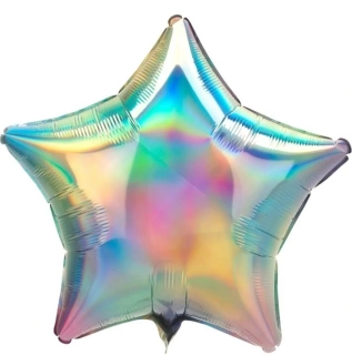 Fóliový balonek hvězda holografická 48 cm