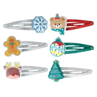Dětské sponky do vlasů Vánoce 6 ks