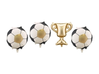 Fóliové balonky Fotbalový pohár a míče 34 cm – 4 ks