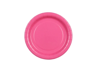 Papírové talíře tmavě růžové 18 cm – 6 ks