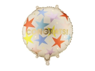 Fóliový balónek kruh - Congrats 35cm