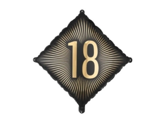 Fóliový balónek číslo 18 černozlatý - 46cm