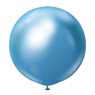 Dekorační chromový balonek modrý 45 cm/18"