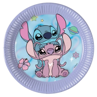 Papírové talíře Stitch a Angel 20 cm 8 ks