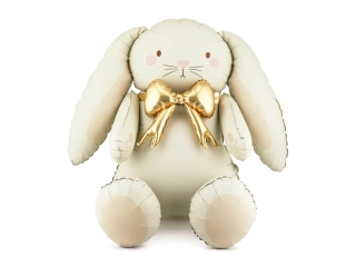 Fóliový balonek Králíček se zlatou mašlí 74 x 84 cm