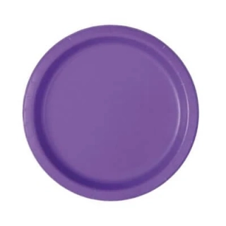 Papírové talíře neonově fialové 23 cm - 16 ks