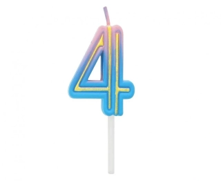 Dortová svíčka NEON číslo 4