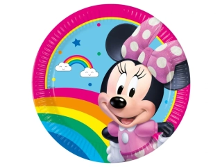 Papírové talíře Minnie duhová 23 cm 8 ks