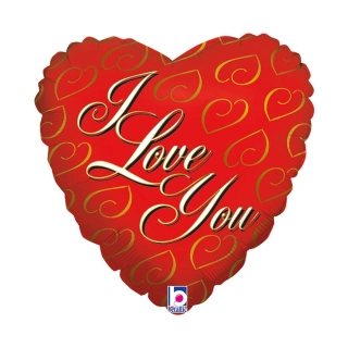 Fóliový balonek Srdce červené I Love You 46 cm