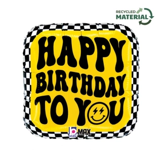 Fóliový balonek Happy Birthday To You smajlík 46 cm