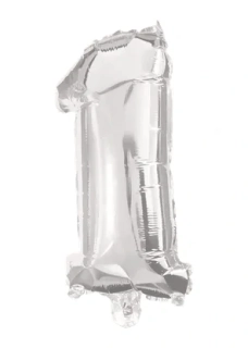 Fóliová číslice 1 stříbrná 85 cm